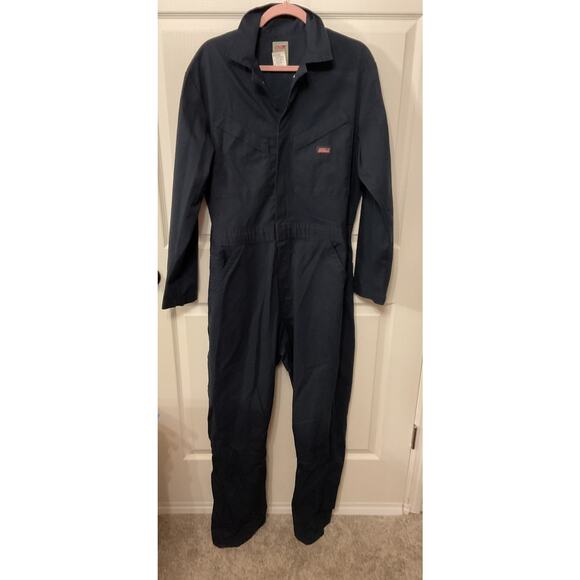 Dickies Dark Navy Wrinkle & Stain Resistant Long Sleeve Coveralls, M - Picture 4 of 12